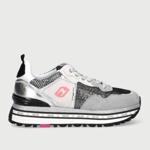 Scarpe Donna LIU JO Sneakers Glossy con Dettagli Mesh Grigio