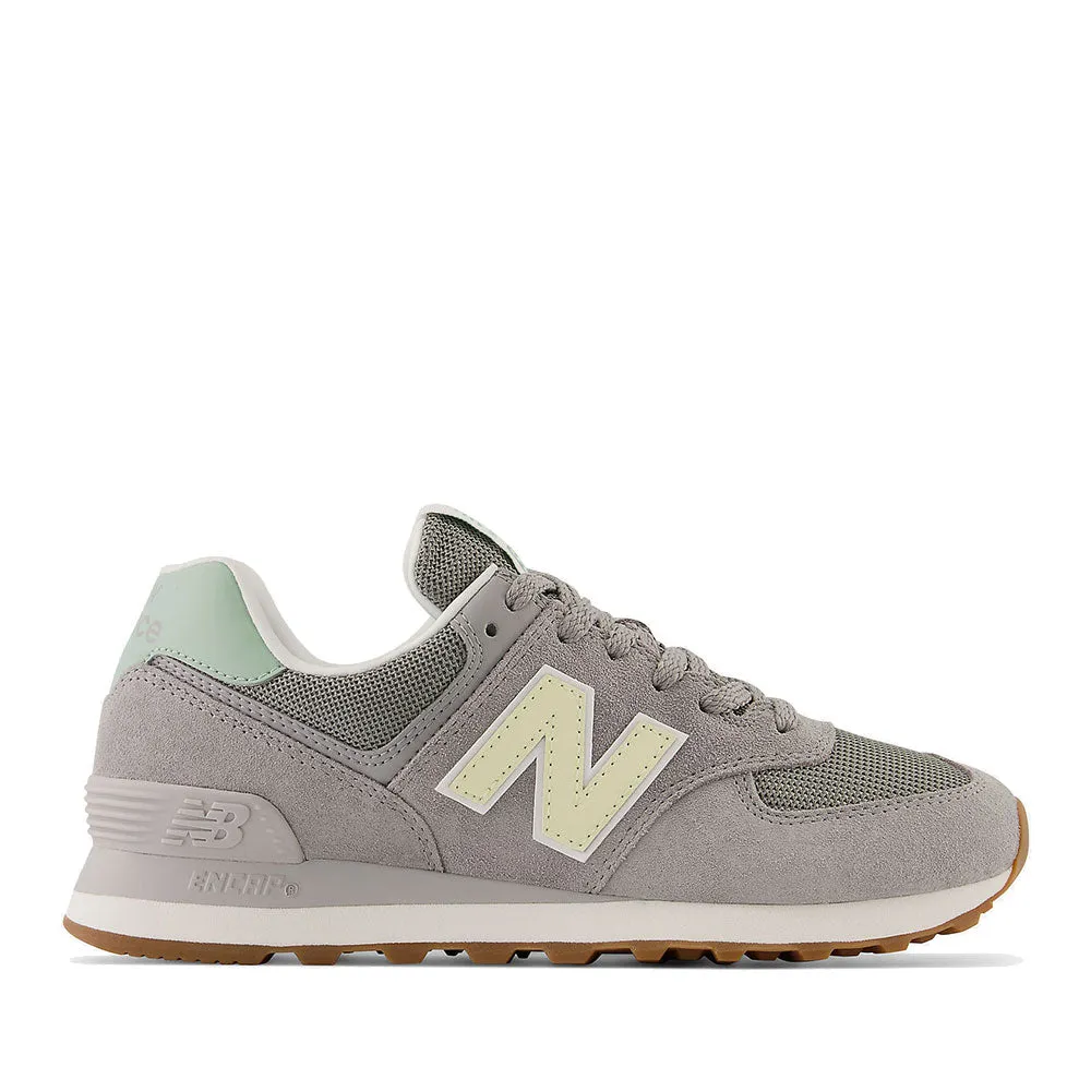 Scarpe Donna NEW BALANCE Sneakers 574 in Suede e Mesh colore Slate Grey