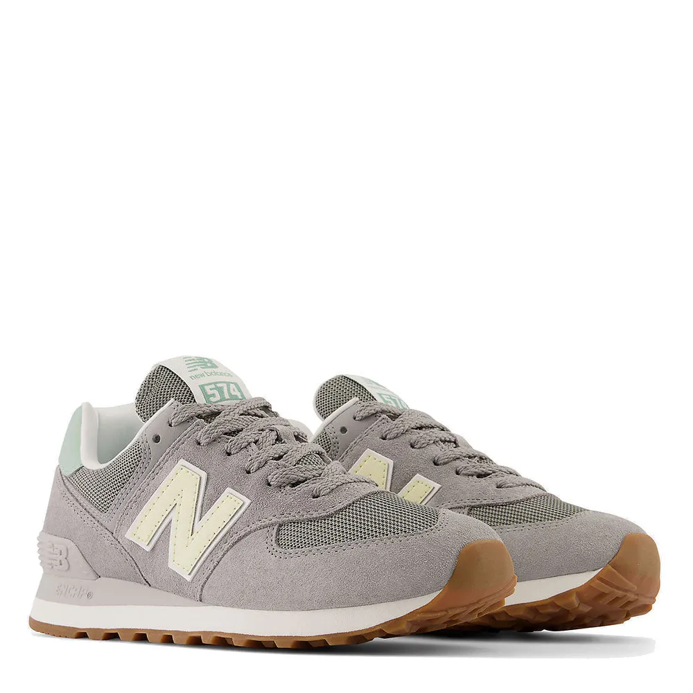 Scarpe Donna NEW BALANCE Sneakers 574 in Suede e Mesh colore Slate Grey