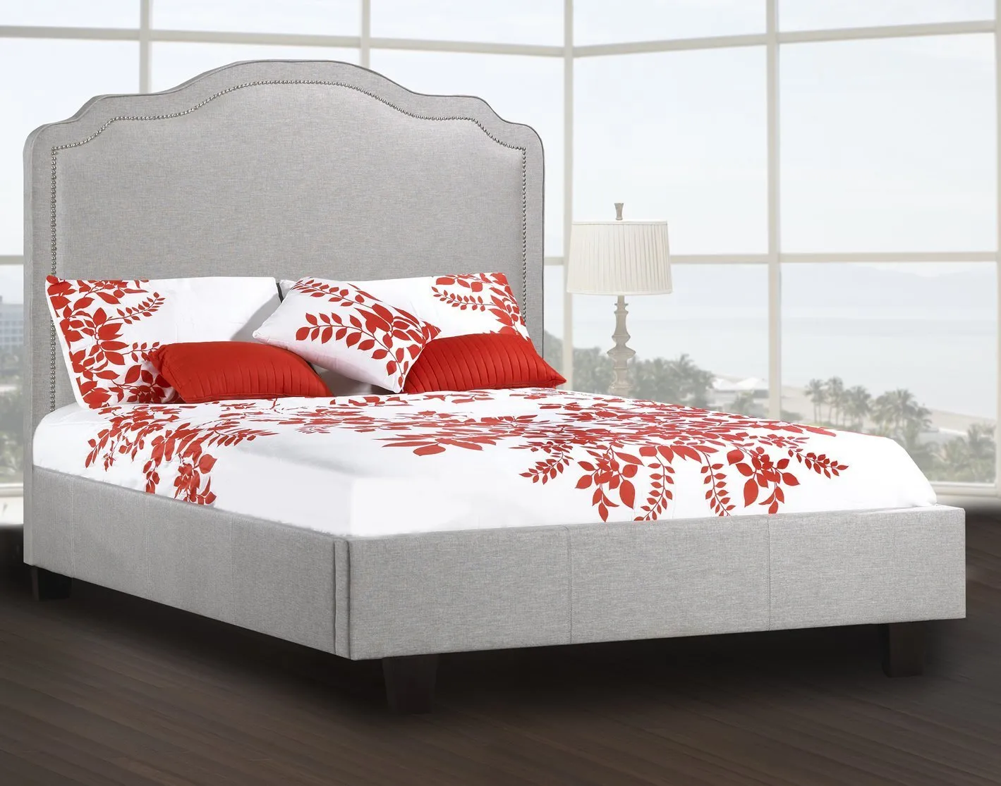 Smart and Simple bed with Hand-applied Nailhead trim