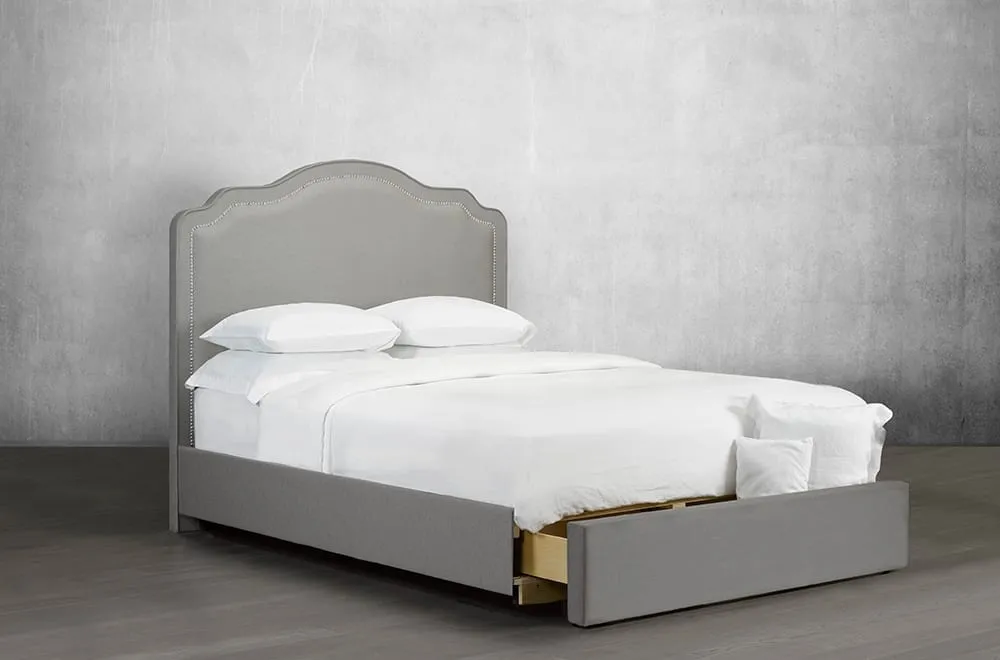 Smart and Simple bed with Hand-applied Nailhead trim