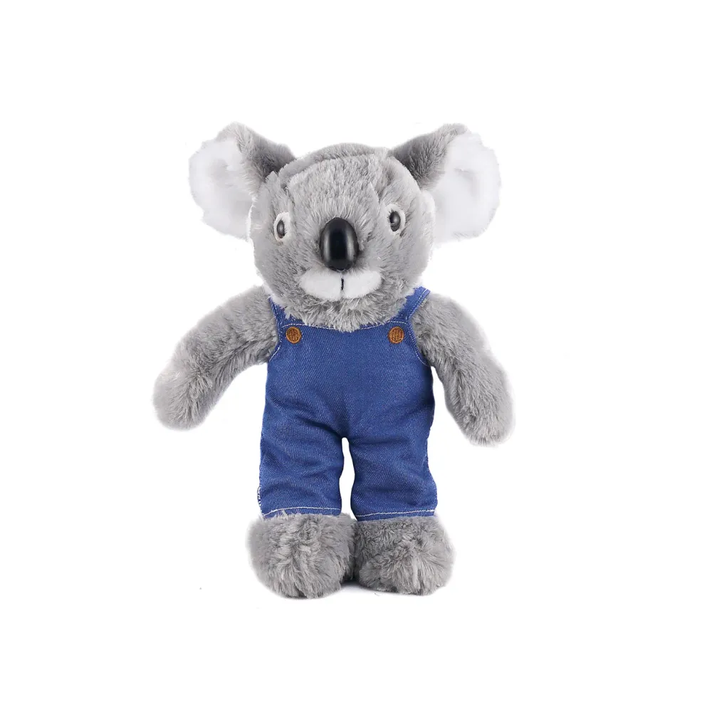 Stuffed Animal with Blue Jean Overalls Personalized12 Inches