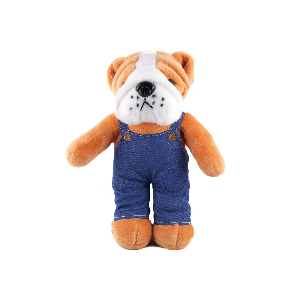 Stuffed Animal with Blue Jean Overalls Personalized12 Inches