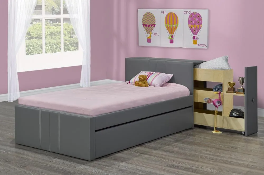 The Perfect Storage Bed with Pull-Out Side Drawer from headboard and Pull-Out Trundle