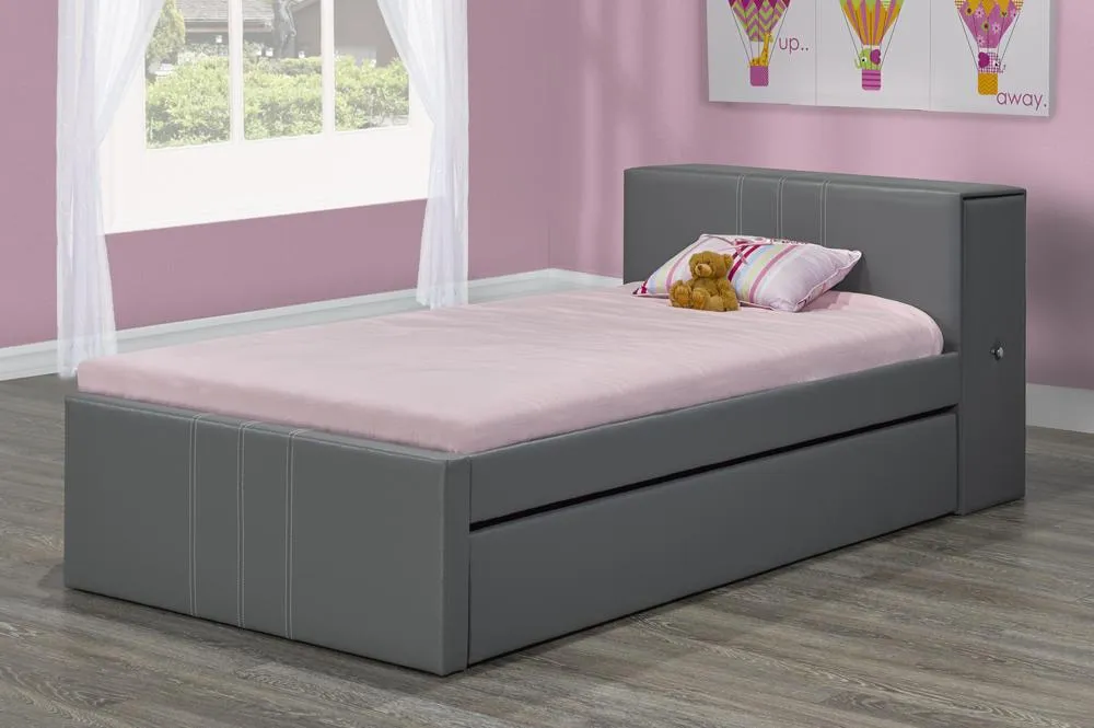 The Perfect Storage Bed with Pull-Out Side Drawer from headboard and Pull-Out Trundle