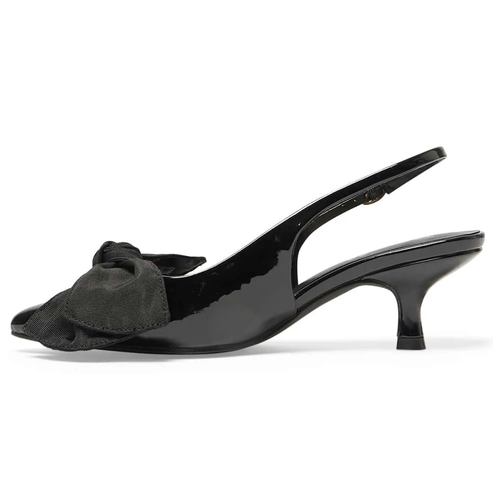 Violet Heel in Black Patent