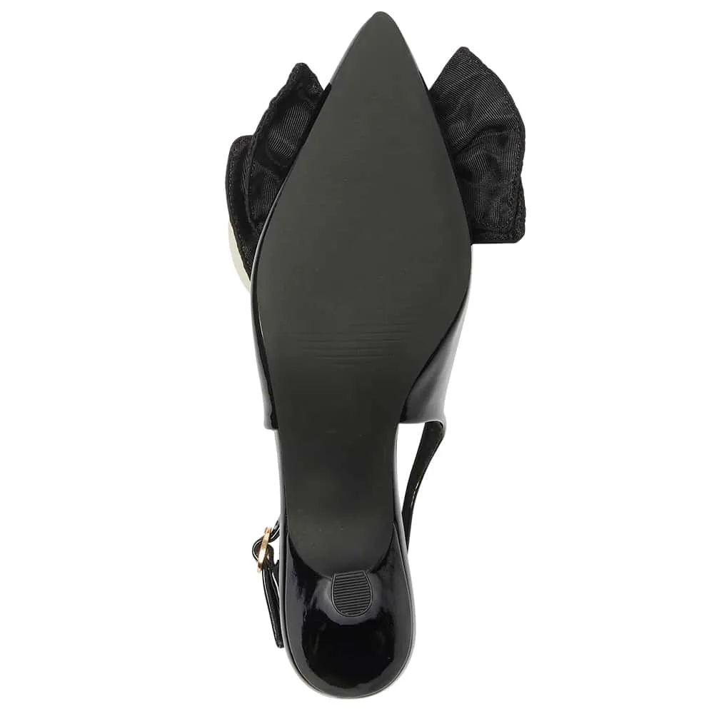 Violet Heel in Black Patent