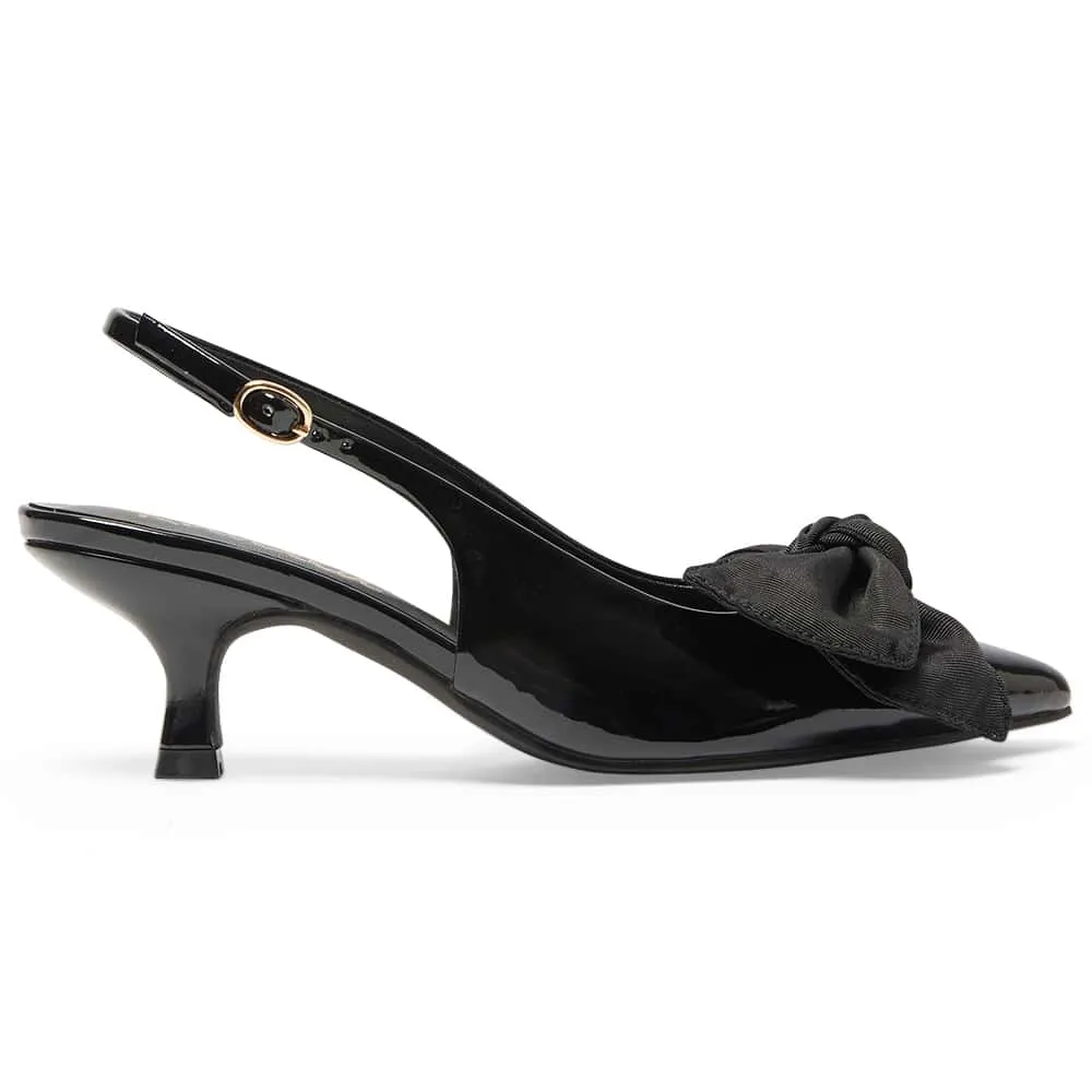 Violet Heel in Black Patent